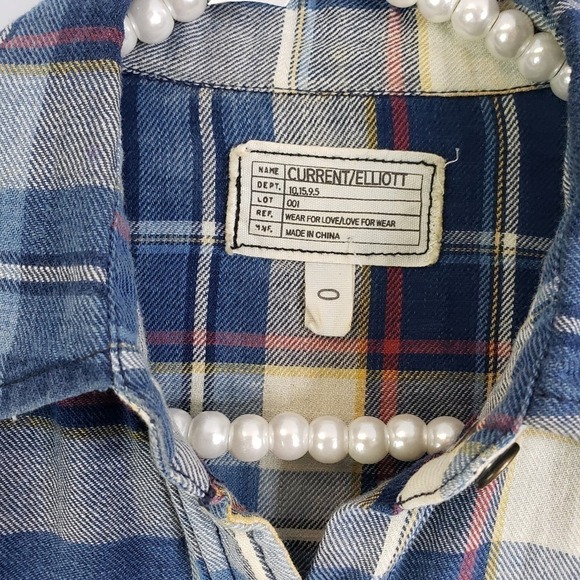 Current/Elliott The Perfect Shirt Intentionally Distressed SZ XS/0 - Picture 6 of 10